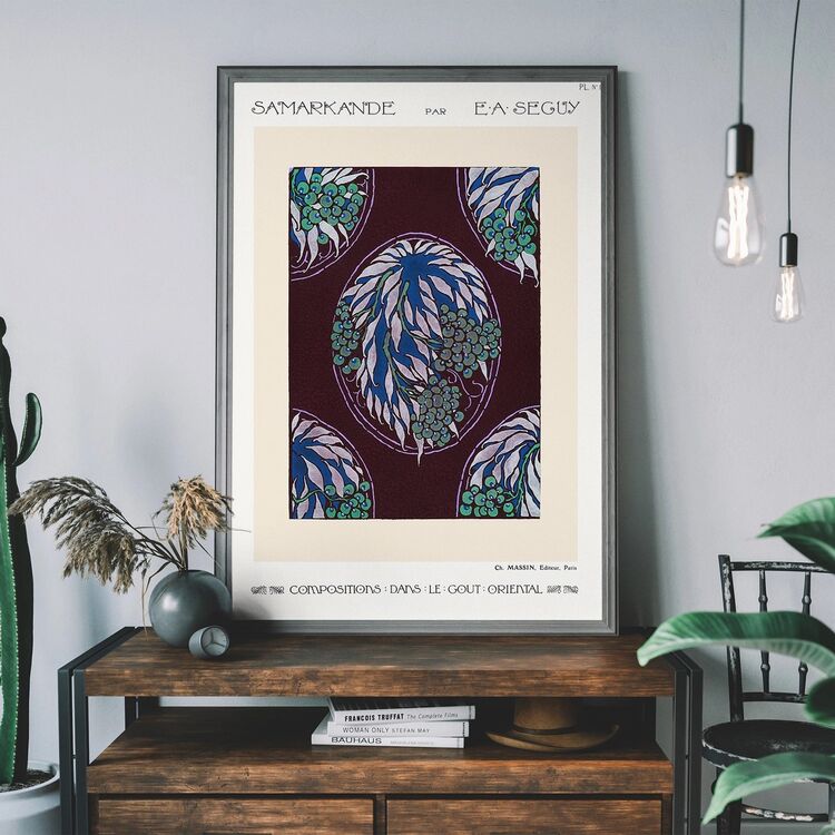 Art Nouveau Pattern Print 018 Framed Art Print by Emile-Alain Séguy