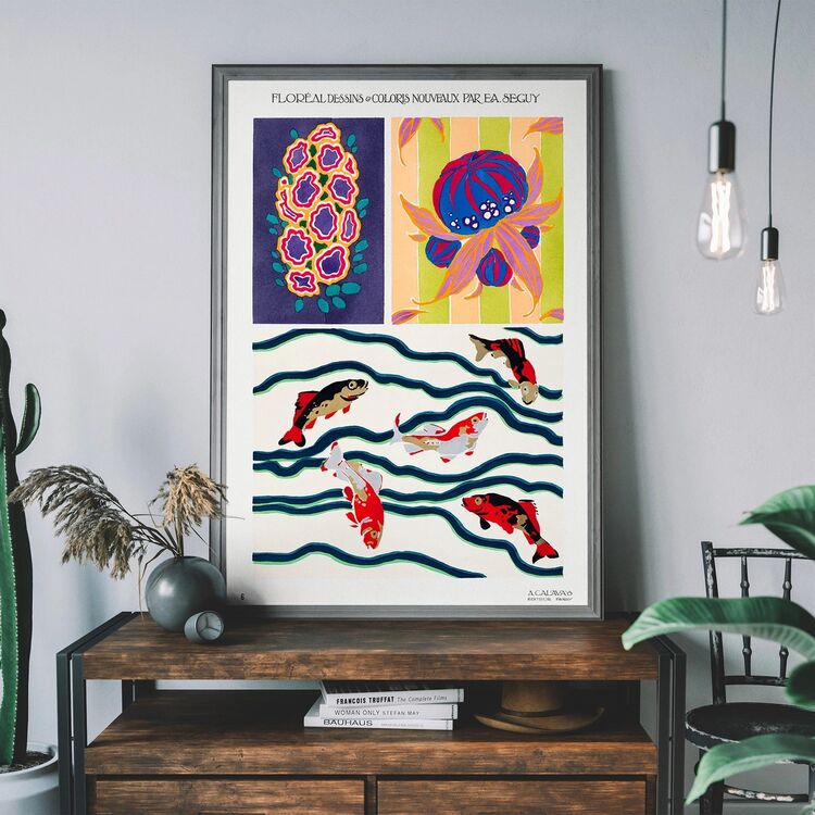 Art Nouveau Pattern Print 020 Framed Art Print by Emile-Alain Séguy