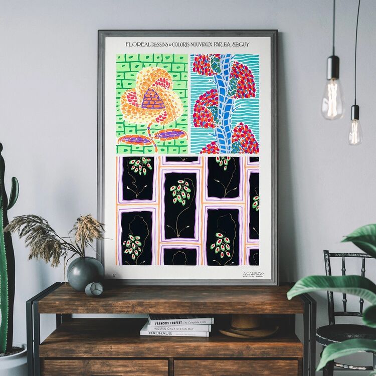 Art Nouveau Pattern Print 011 Framed Art Print by Emile-Alain Séguy