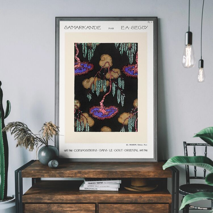 Art Nouveau Pattern Print 002 Framed Art Print by Emile-Alain Séguy