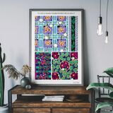 Art Nouveau Pattern Print 016 Framed Art Print by Emile-Alain Séguy