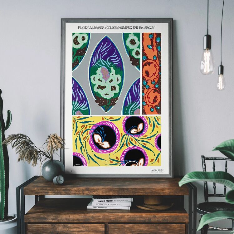 Art Nouveau Pattern Print 019 Framed Art Print by Emile-Alain Séguy