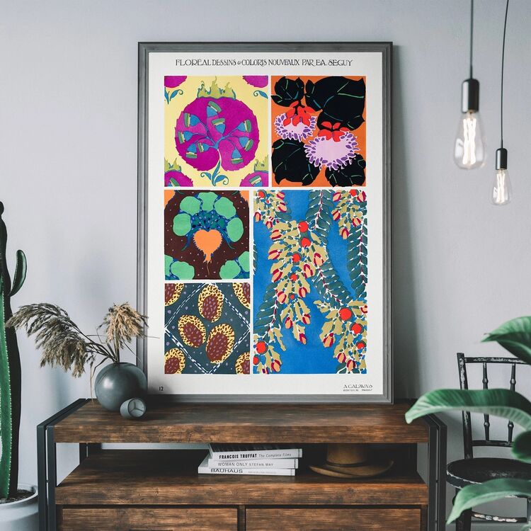 Art Nouveau Pattern Print 008 Framed Art Print by Emile-Alain Séguy