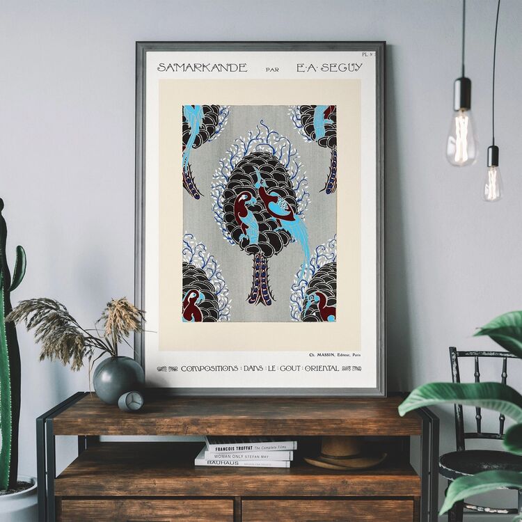 Art Nouveau Pattern Print 006 Framed Art Print by Emile-Alain Séguy