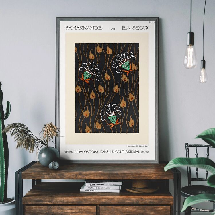 Art Nouveau Pattern Print 003 Framed Art Print by Emile-Alain Séguy