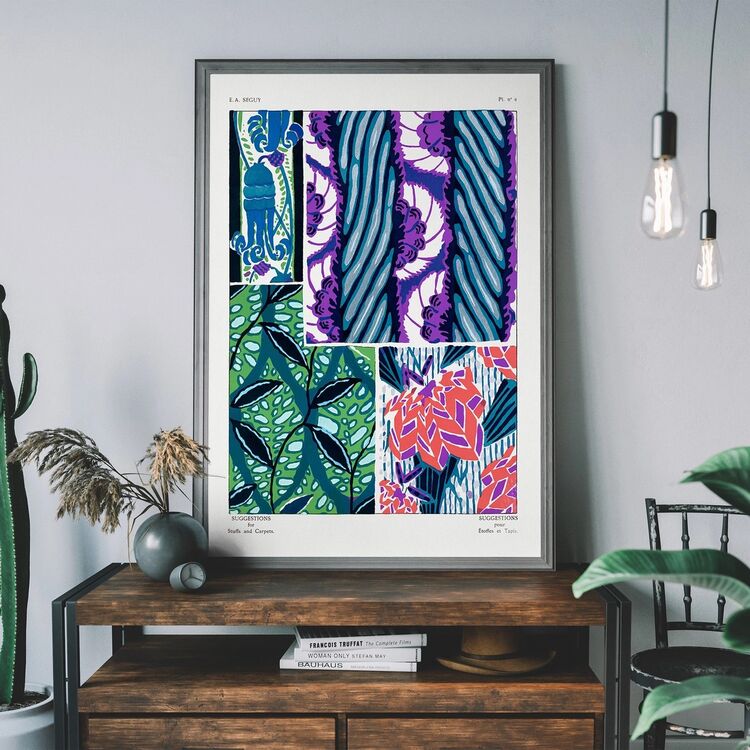 Art Nouveau Pattern Print 001 Framed Art Print by Emile-Alain Séguy