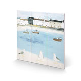 Waiting For The Catch Woodblock Print by Hannah Cole