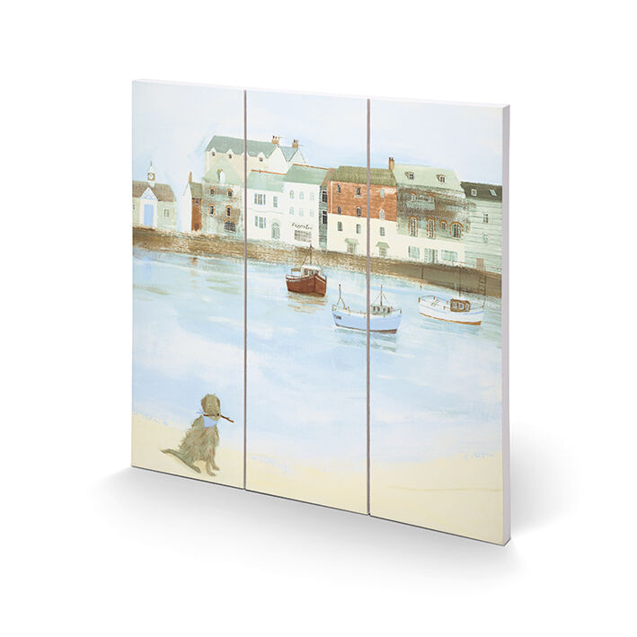 Cornish Sea Dog Woodblock Print by Hannah Cole