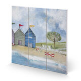 A Long Beach Day II Woodblock Print by Louise O'Hara