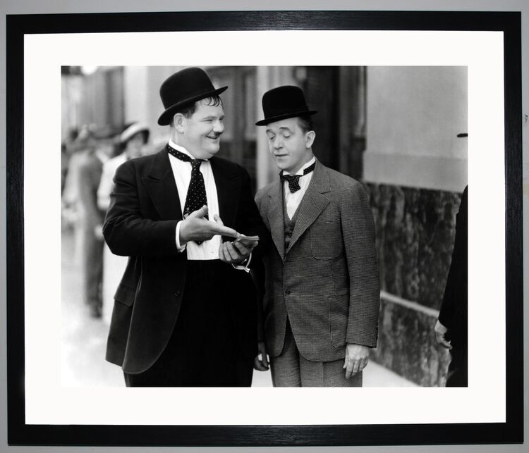 Laurel and Hardy Framed Art Print by Silver Screen Stars