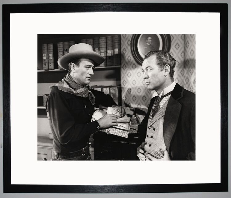John Wayne and Ward Bond Framed Art Print by Silver Screen Stars