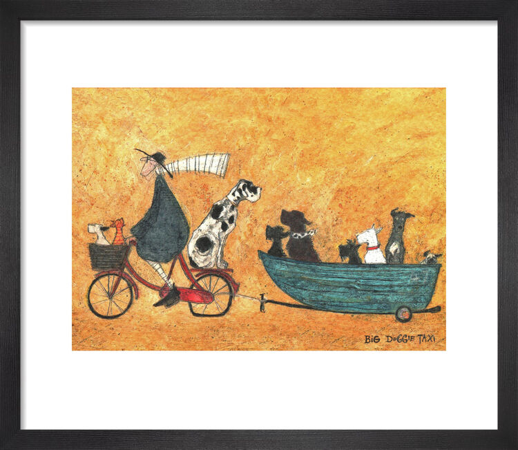 Big Doggie Taxi Framed Art Print by Sam Toft