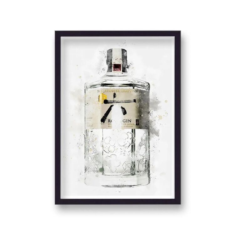 Gin Graphic Splash Print Roku Inspired Framed Art Print
