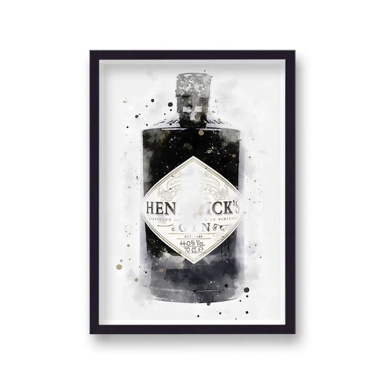 Hendricks Gin Graphic Splash Print Roku Inspired Framed Art Print