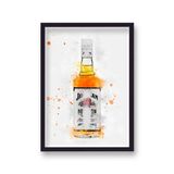 Jim Beam Whisky Graphic Splash Print Roku Inspired Framed Art Print