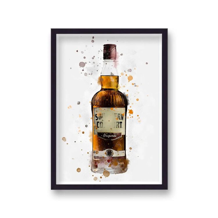 Southern Comfort Graphic Splash Print Roku Inspired Framed Art Print