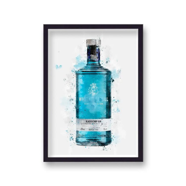 Whitley Neill Blackberry Gin Graphic Splash Print Roku Inspired Framed Art Print