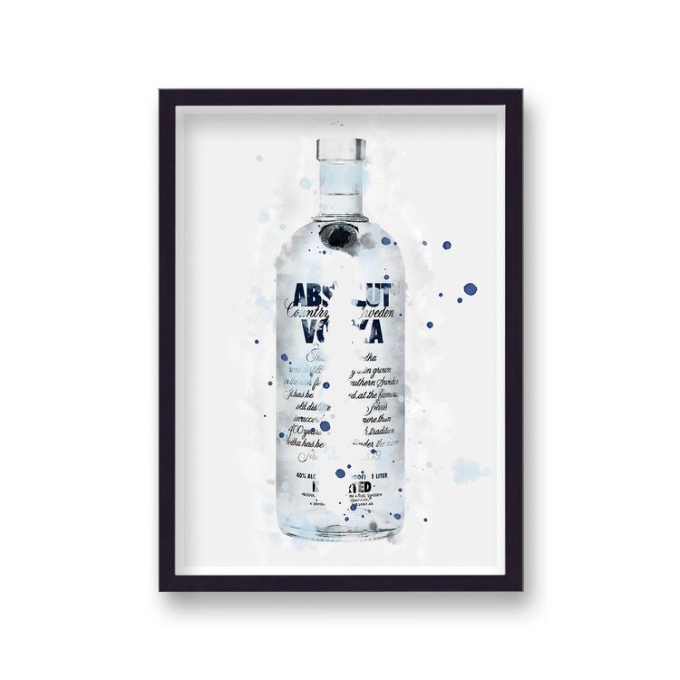 Absolute Vodka Graphic Splash Print Roku Inspired Framed Art Print