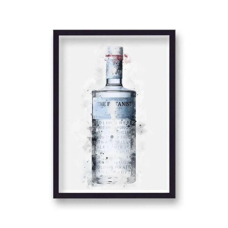 The Botanist Gin Graphic Splash Print Roku Inspired Framed Art Print