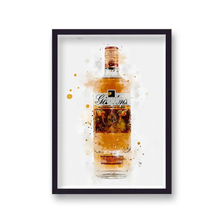 Gordon's Orange Gin Graphic Splash Print Roku Inspired Framed Art Print