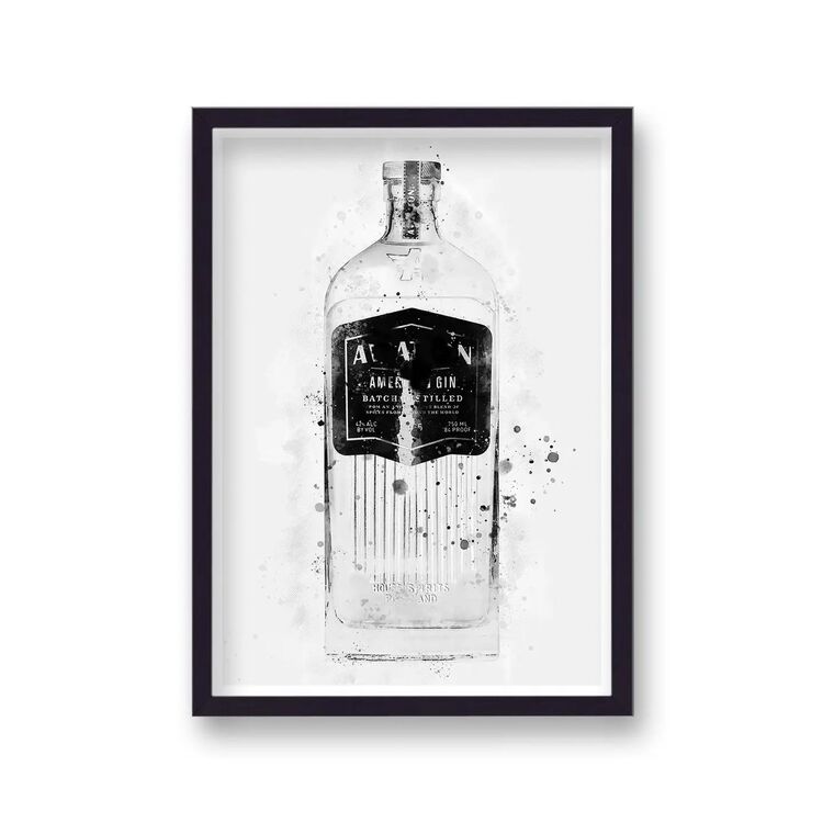 Aviation Gin Graphic Splash Print Roku Inspired Framed Art Print