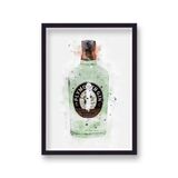 Plymouth Gin Graphic Splash Print Roku Inspired Framed Art Print