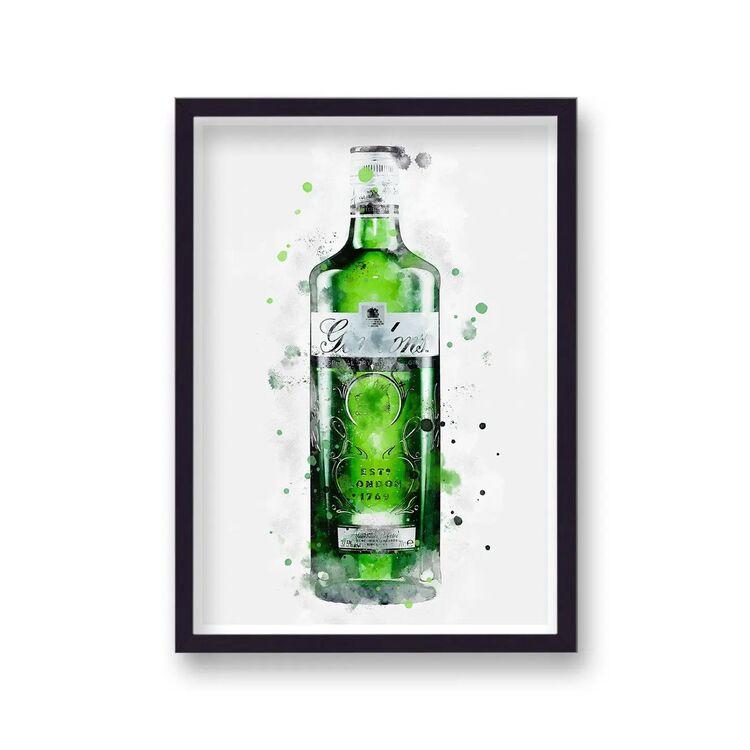 Gordon's Gin Graphic Splash Print Roku Inspired Framed Art Print
