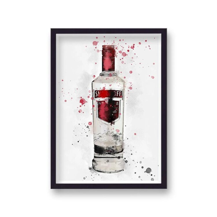 Smirnoff Vodka Graphic Splash Print Roku Inspired Framed Art Print