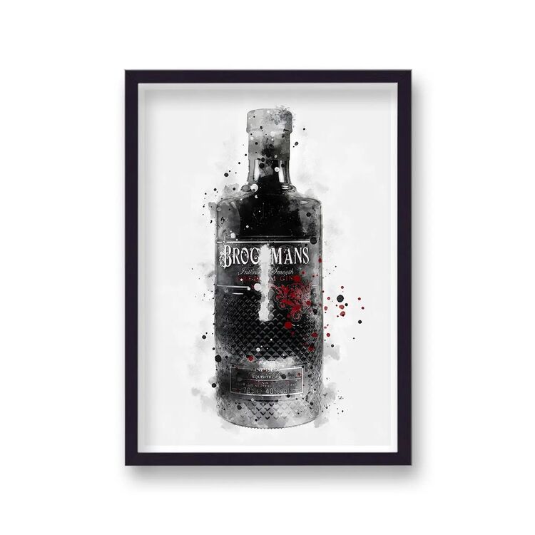 Brockmans Gin Graphic Splash Print Roku Inspired Framed Art Print