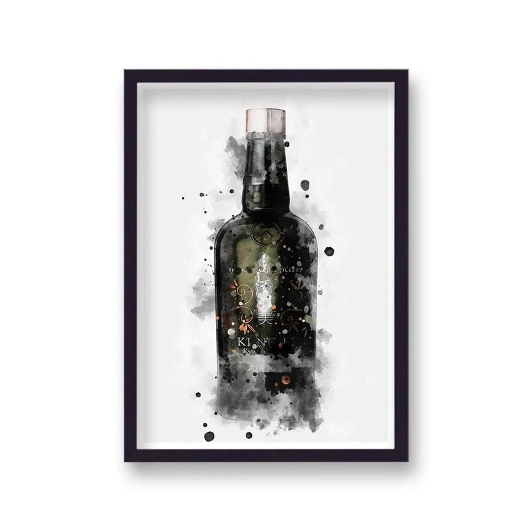Ki No Bi Gin Graphic Splash Print Roku Inspired Framed Art Print
