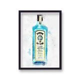 Bombay Sapphire Gin Graphic Splash Print Roku Inspired Framed Art Print