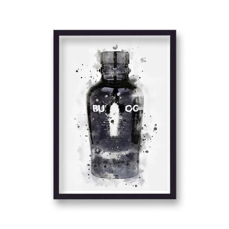 Bulldog Gin Graphic Splash Print Roku Inspired Framed Art Print