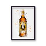 Captain Morgan Rum Graphic Splash Print Roku Inspired Framed Art Print