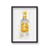Verano Lemon Gin Graphic Splash Print Roku Inspired Framed Art Print