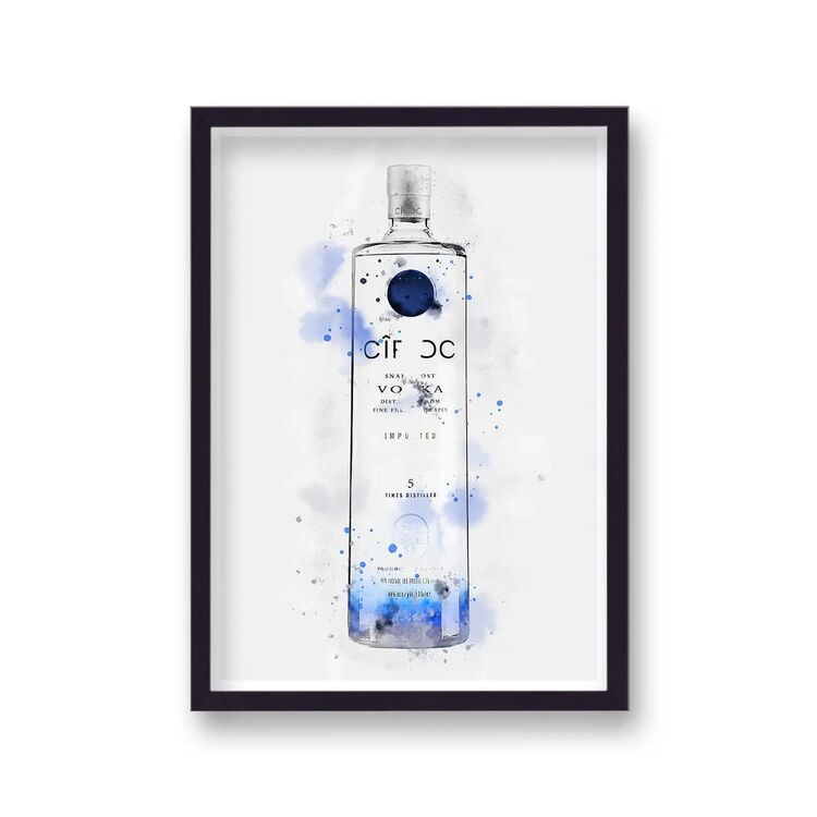 Ciroc Vodka Graphic Splash Print Roku Inspired Framed Art Print