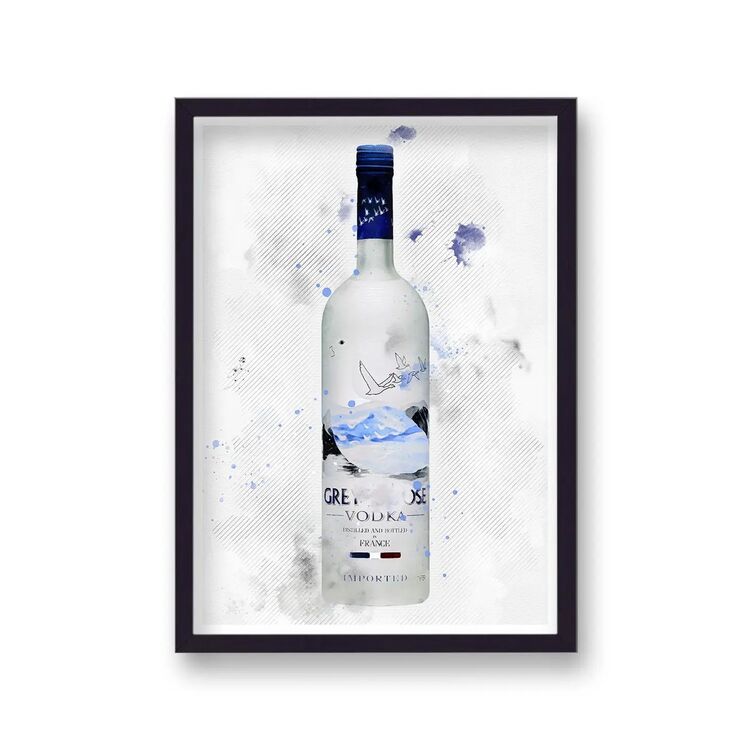Grey Goose Vodka Graphic Splash Print Roku Inspired Framed Art Print