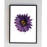 Purple Gerbera Flower Plant Splatter Print