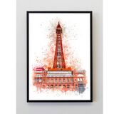 Blackpool Tower Splatter Print