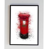 Red London Post Box Splatter Print