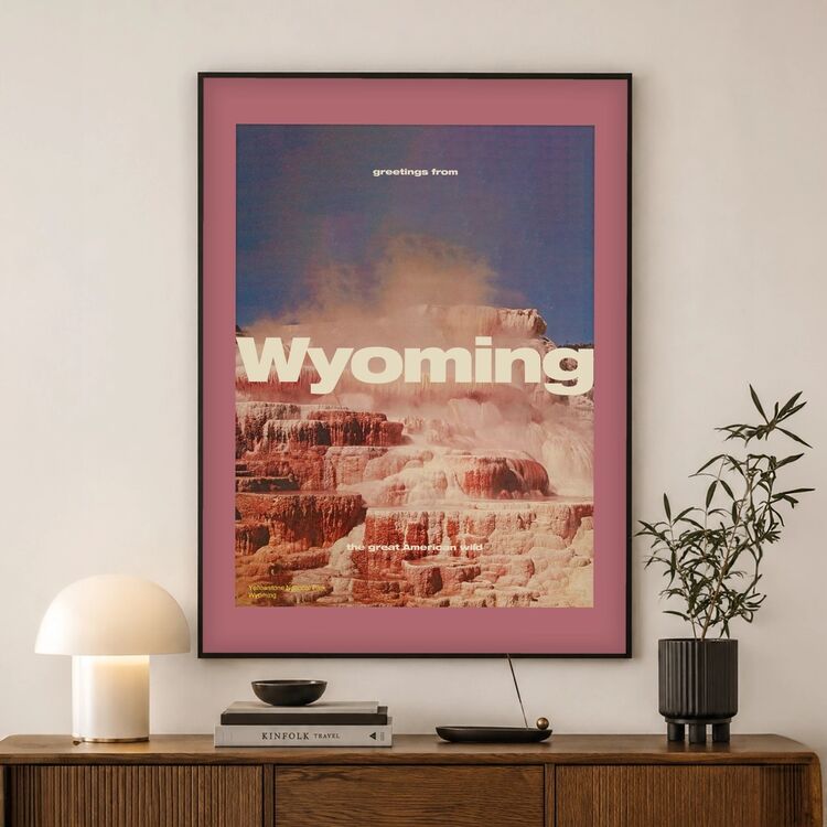 Wyoming Travel Poster Framed Art Print