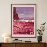 Washington State Travel Poster Framed Art Print