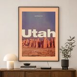 Utah Travel Poster Framed Art Print