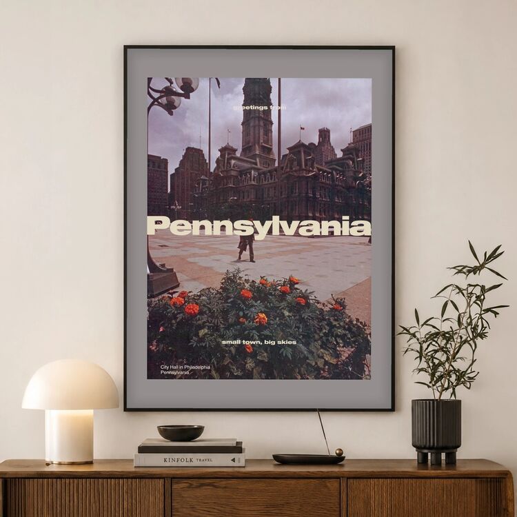 Pennsylvania Vintage Travel Poster Framed Art Print