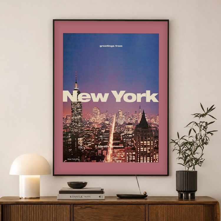 New York City Vintage Travel Poster Framed Art Print