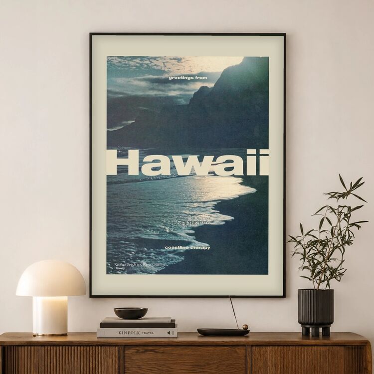 Hawaii Vintage Travel Poster Framed Art Print