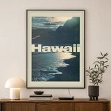 Hawaii Vintage Travel Poster Framed Art Print