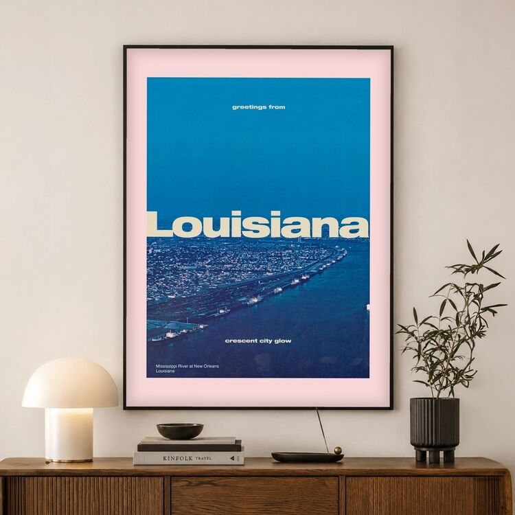 Louisiana Vintage Travel Poster Framed Art Print