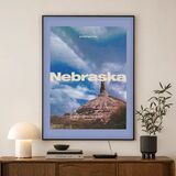 Nebraska Vintage Travel Poster Framed Art Print