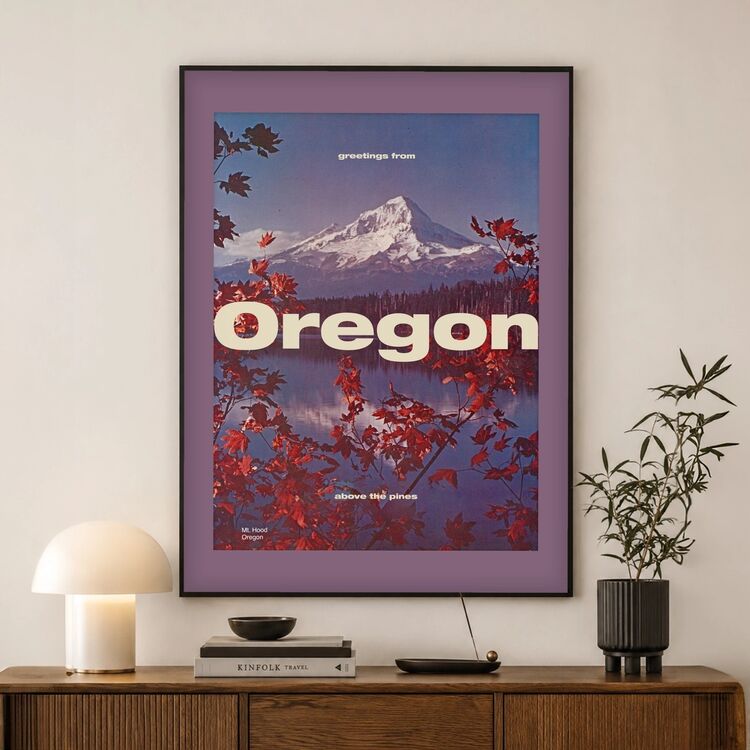 Oregon Vintage Travel Poster Framed Art Print