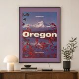 Oregon Vintage Travel Poster Framed Art Print